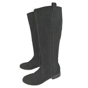 VERY VOLATILE! BLACK GENUINE SUEDE LEATHER WESTERN CUT LOW HEEL ZIP BOOTS! SZ 8M